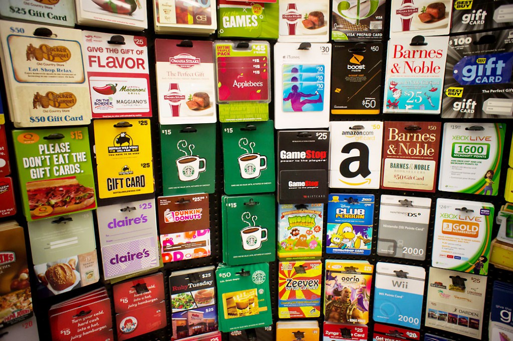 A selection of GiftCards