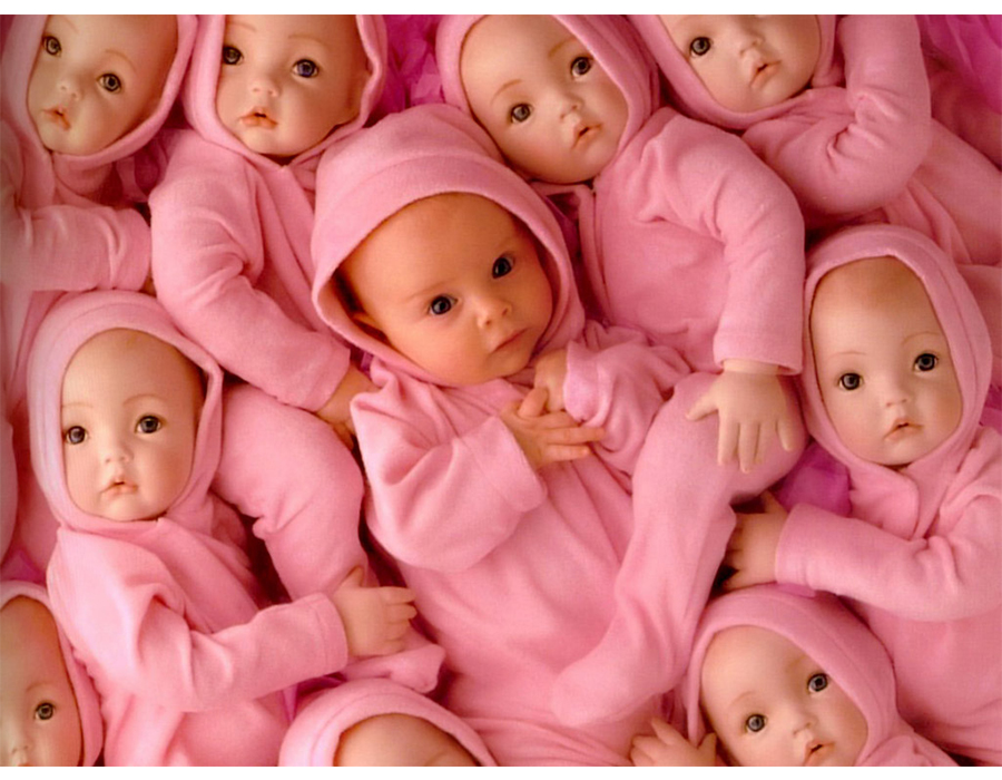 This is what babies look like, right? Pink and plastic?